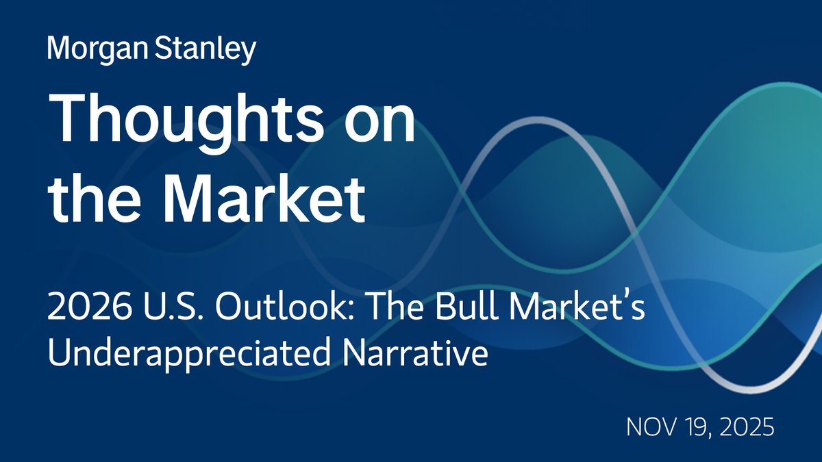MorganStanley's tweet photo. Our CIO and Chief U.S. Equity Strategist Mike Wilson explains why he continues to hold on to an out-of-consensus view of a growth-positive 2026, despite near-term risks. Tune into the latest Thoughts on the Market. https://t.co/tkT6ElukaD https://t.co/AUNJvrJHSy