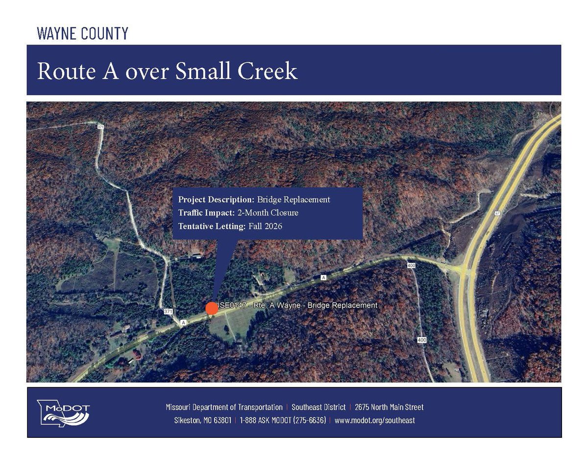 Upcoming Bridge Projects on Route A in Wayne County
modot.org/node/80284