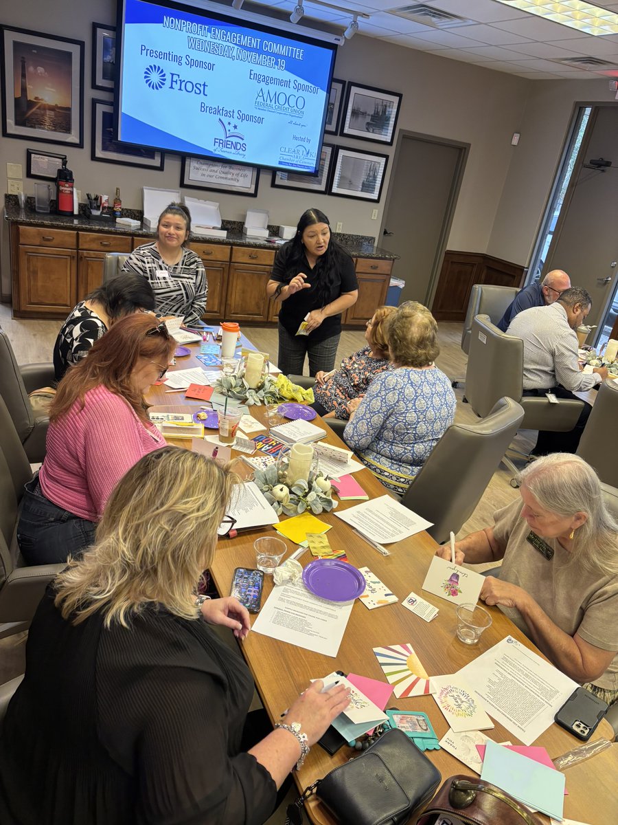 clacctx's tweet image. Great meeting today with our Nonprofit Committee! Love seeing this group come together for meaningful conversation and big impact. 💙

#NonprofitCommittee #ClearLakeAreaChamberOfCommerce #CommunityStrong
