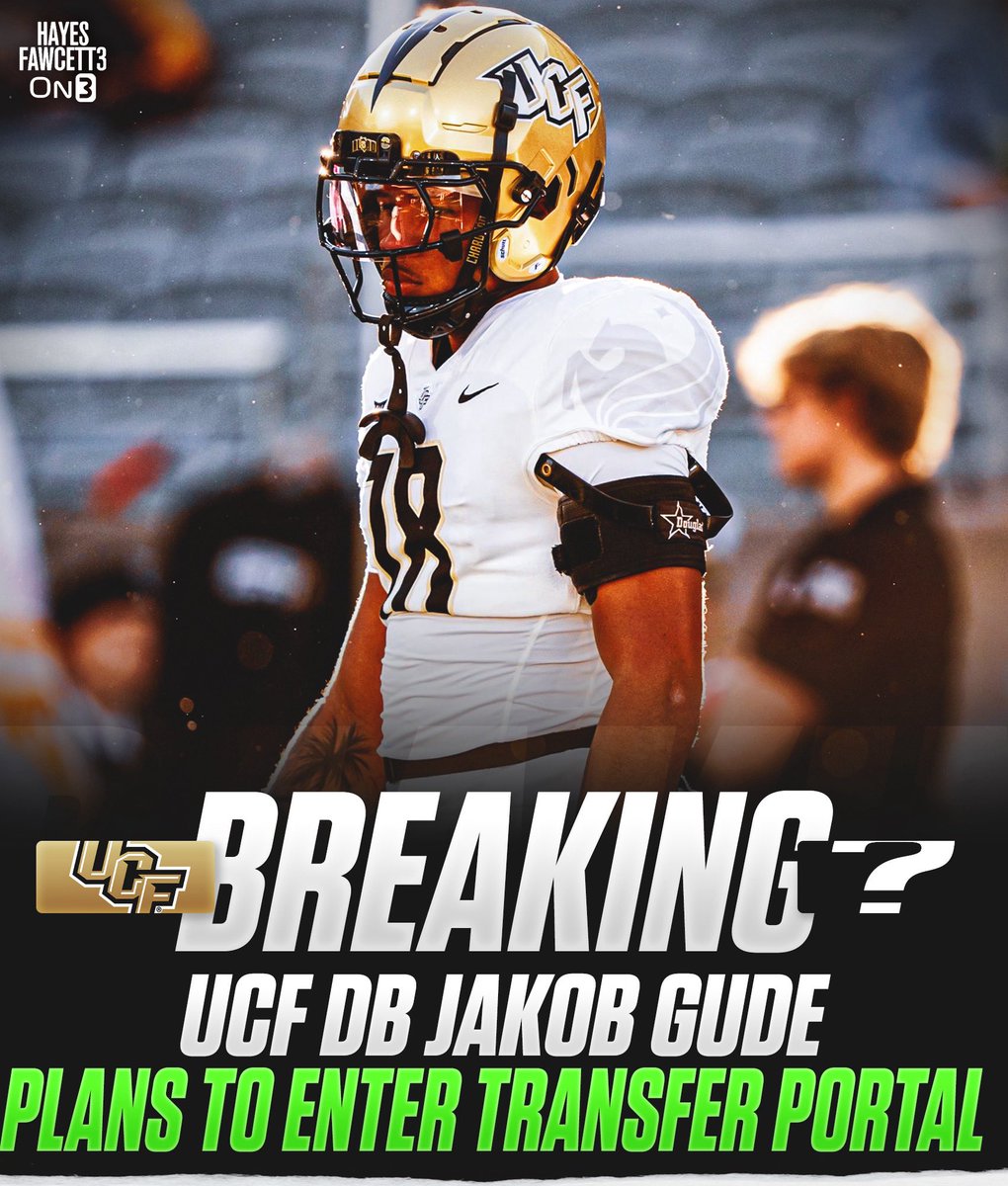 BREAKING: UCF DB Jakob Gude plans to enter the <a href="/TransferPortal/">Transfer Portal</a>, he tells <a href="/On3sports/">On3</a>

The 6’0 195 DB will have 3 years of eligibility remaining 

on3.com/transfer-porta…