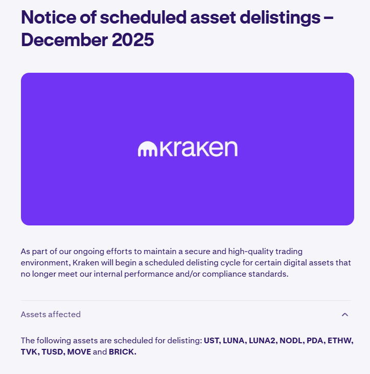 ChartTheCourse_'s tweet image. It is with heavy heart that $LUNA ($LUNC), $LUNA will be delisted from Kraken  #LUNCcommunity