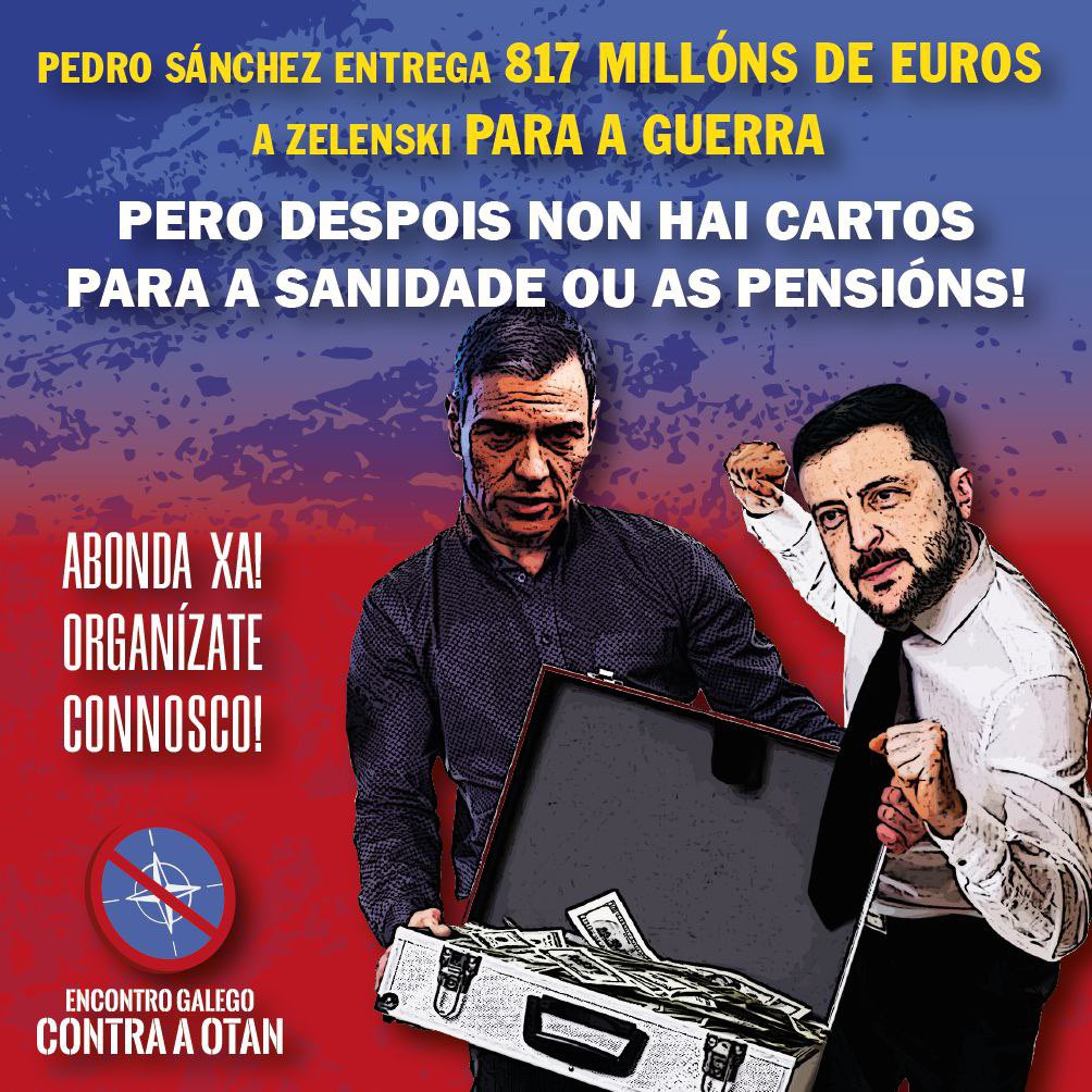 Dende o Encontro Galego contra a OTAN apelamos ao rexeitamento xeneralizado contra o branqueamento do fascismo e o incremento do gasto militar do goberno "progresista" 

Organízate connosco contra o imperialismo occidental!