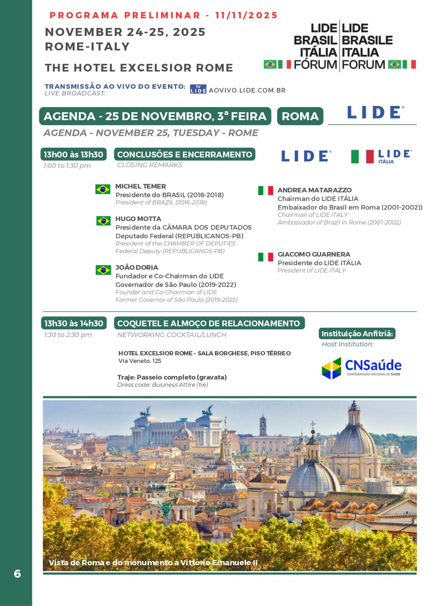 AngeloDeianaTW's tweet photo. Eccoci alla quarta #tappa del #grandtour: il #25novembre saremo al Forum LIDE Brasile Italia con un #parterre #straordinario. Che dire? Una cosa sola: siamo in #rampa di #lancio per la #nascita di @ConfAssTW Brasile...
#Confassociazioni #laretedellereti #azionistidelmondo https://t.co/ex78pTbd1o