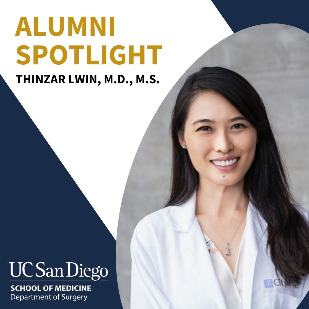 UCSDsurgery's tweet image. “The faculty at UC San Diego equipped me with the clinical reasoning and research skills necessary for an independent career as a surgeon-scientist.” — Thinzar Lwin, M.D., M.S., on how #UCSDSurgery prepared her for a career in research. #AlumniSpotlight

surgery.ucsd.edu/alumni/spotlig…