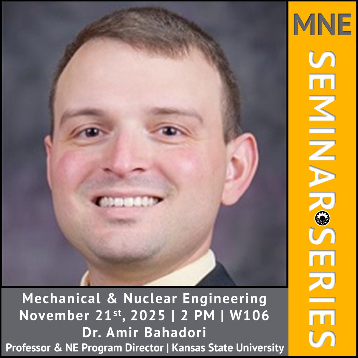 mnevcu's tweet image. Virtually presented seminar, November 21st, 2:00 pm. Our guest speaker is Dr. Amir Bahadori, a professor &amp;amp; NE program director from Kansas State University. This seminar will be virtually presented in room W106, this Friday at 2:00 pm.

#vcuengineering #nuclearengineering