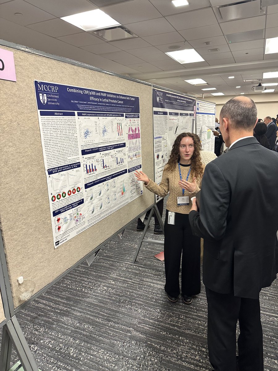 CPDR_Labs's tweet image. CPDR trainees from
@xiaofengsu and @AyeshaShafi_PhD labs present their research on #prostatecancer at @HJFMilMed Research Day. @USUhealthsci #nextgen