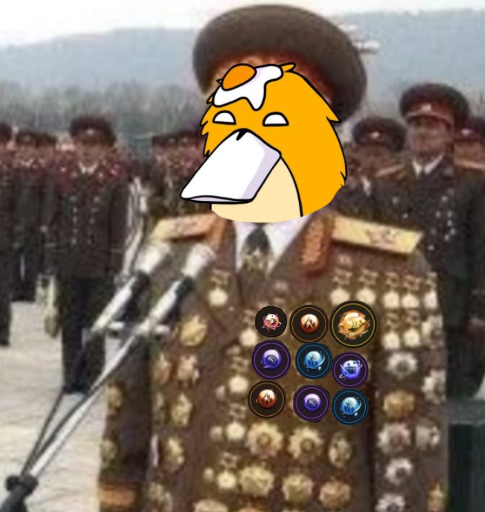 OpenSea treasure 배지를 나타내는 장식된 캐릭터의 밈 이미지