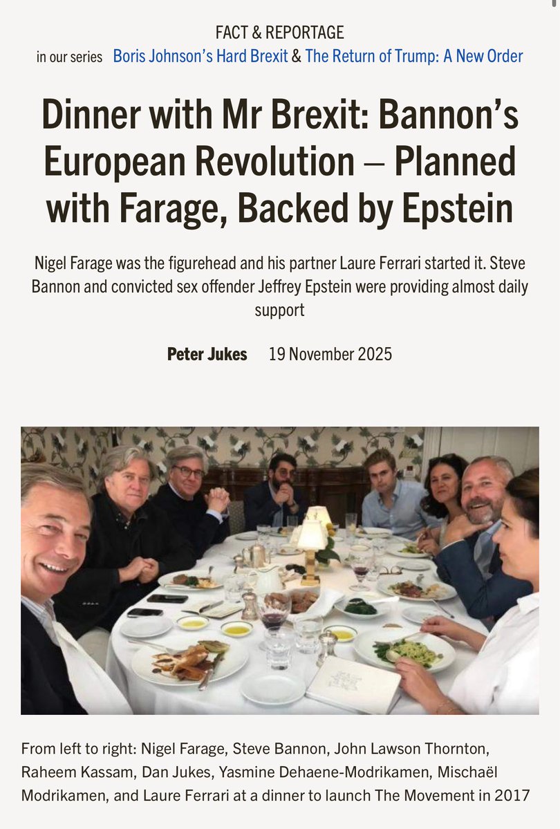 LizWebsterSBF's tweet image. 🚩🚩🚩Newly released Bannon–Epstein messages (2017–19) show Epstein was giving daily strategic advice to Steve Bannon while Bannon and Farage were building a transatlantic far-right project.

Epstein wasn’t just a social acquaintance. He was in the room, digitally, for the…