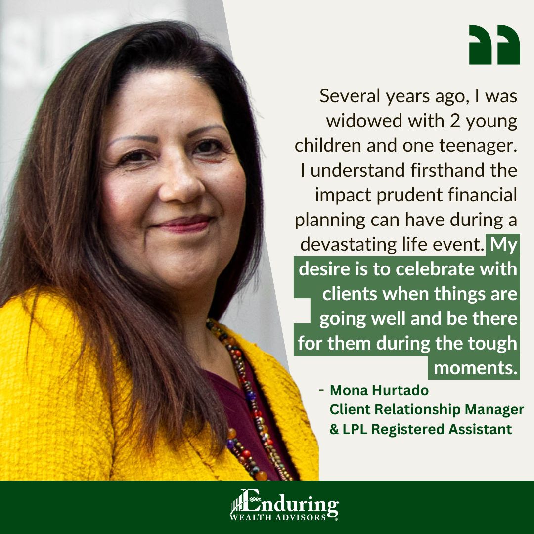 Enduring_Wealth's tweet photo. Our team brings more than expertise—we bring empathy, lived experience, and a deep commitment to walking with clients through every season of life. See why Mona’s role at Enduring Wealth Advisors® means so much &amp; how her journey inspires others. #WealthAdvisor #FinancialPlanning https://t.co/L0BB0C3zhl