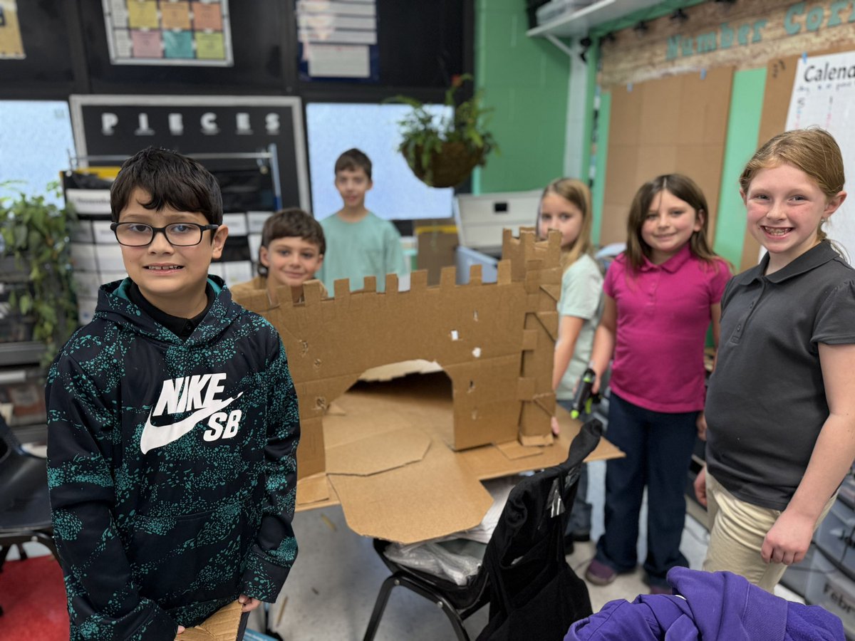 The fairy tale engineering project is well underway!  Third grade is putting their research to good use and applying the cardboard construction techniques they learned. #ourBMSA #OAISS