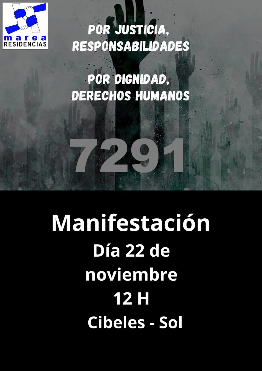 rosamariaartal's tweet image. Imprescindible  evitar que en otra pandemia vuelva a pasar lo mismo. #7291 
Manifestación el sábado en Madrid a las 12.00