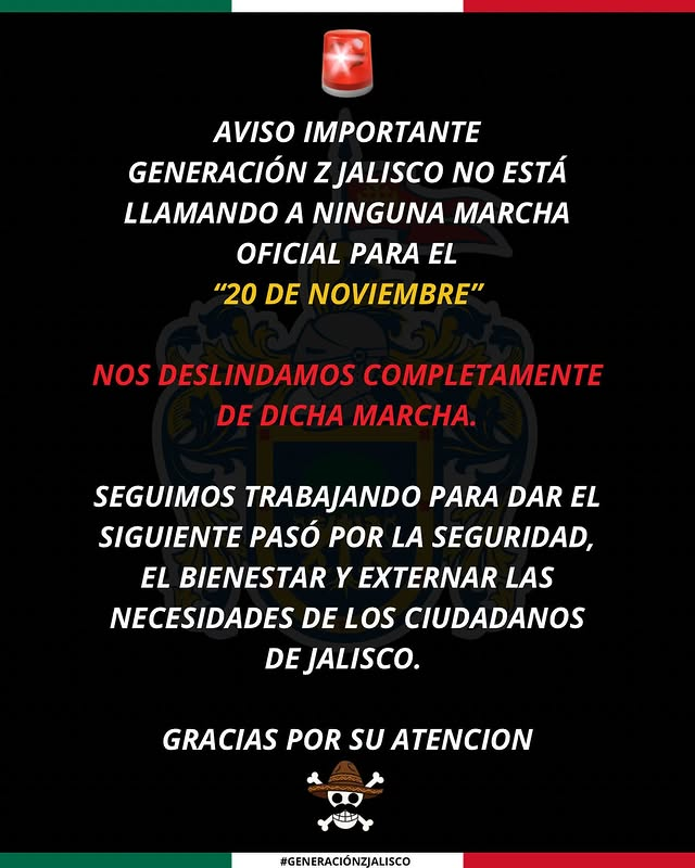 A saber a quién se le ocurrió convocar a otra marcha tan pronto. Al parecer en Jalisco no habrá.