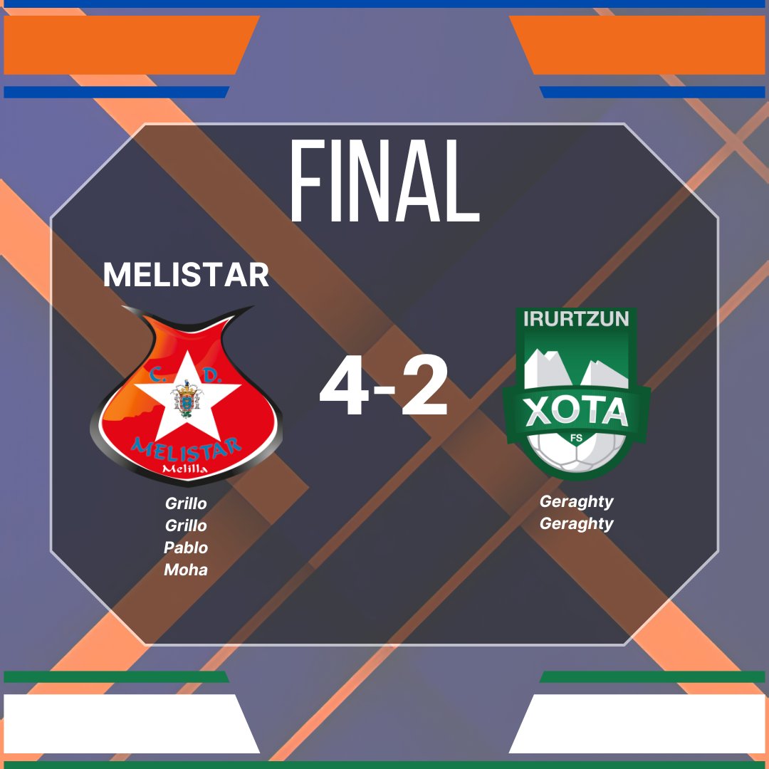 FINAAAAAAAL EN EL GARCIA PEZZI

<a href="/Melistar_FS/">MELISTAR FS - Melilla Ciudad del Deporte</a> 4-2 <a href="/CDXOTA/">OSASUNA MAGNA</a> 

Partidazo de los nuestros ante uno de los grandes equipos a nivel nacional que nos da el pase a la siguiente ronda de Copa y todo la moral del mundo para creer en la mejora en liga.
ENHORABUENA!!!
