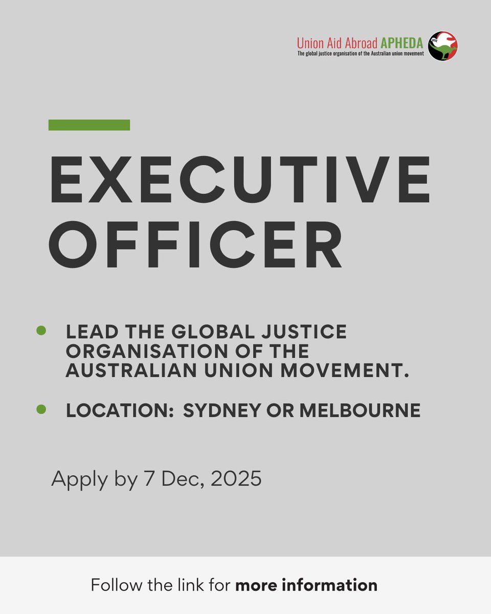 We are seeking a dynamic, values-driven Executive Officer to lead us into our next chapter of international solidarity. Apply here: lnkd.in/gtiM4RA7