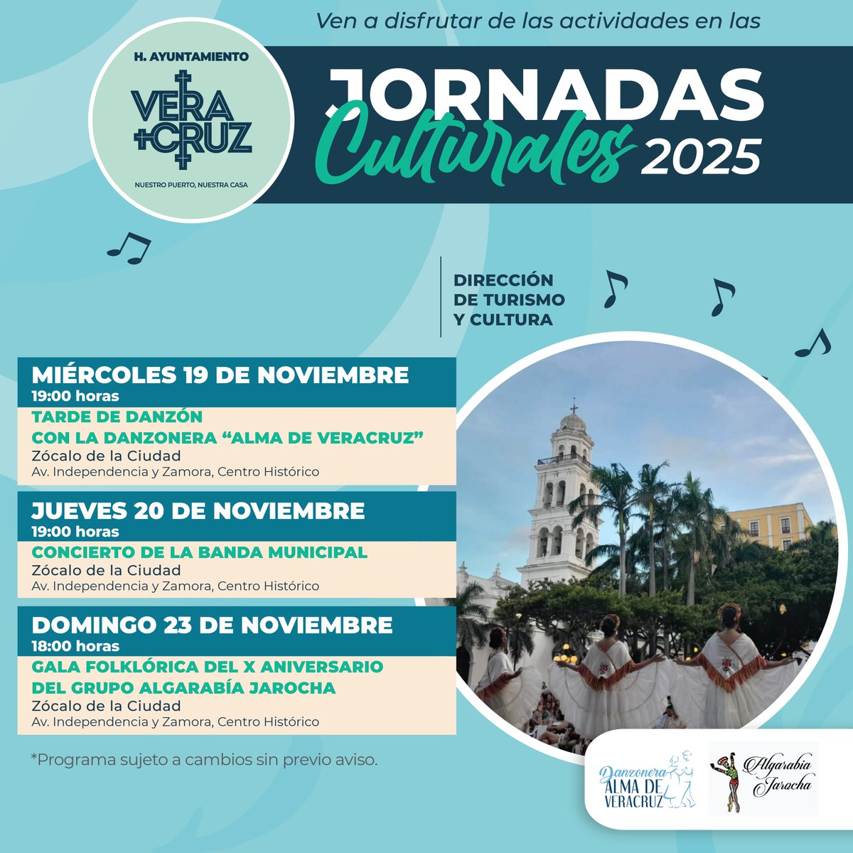 ✨Prepárate: del 19 al 23 de noviembre viviremos las Jornadas Culturales.🎭🩵 Actividades, espectáculos y cultura para toda la familia.

#NuestroPuerto #NuestraCasa #Veracruz #Recreacion