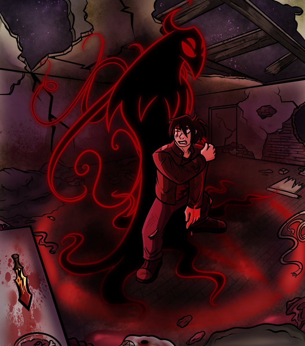 AndrewLey_AA's tweet photo. "A failed sacrifice, bleeding out, they are looking for the ones who got away, and you can't do anything...But I can. Do you want to make a deal?" #Spiderman #spidersona #SpiderVerse #oC #Hellaverse #MaximumUniverses #ShadowSpider https://t.co/gyMqqvuAxw