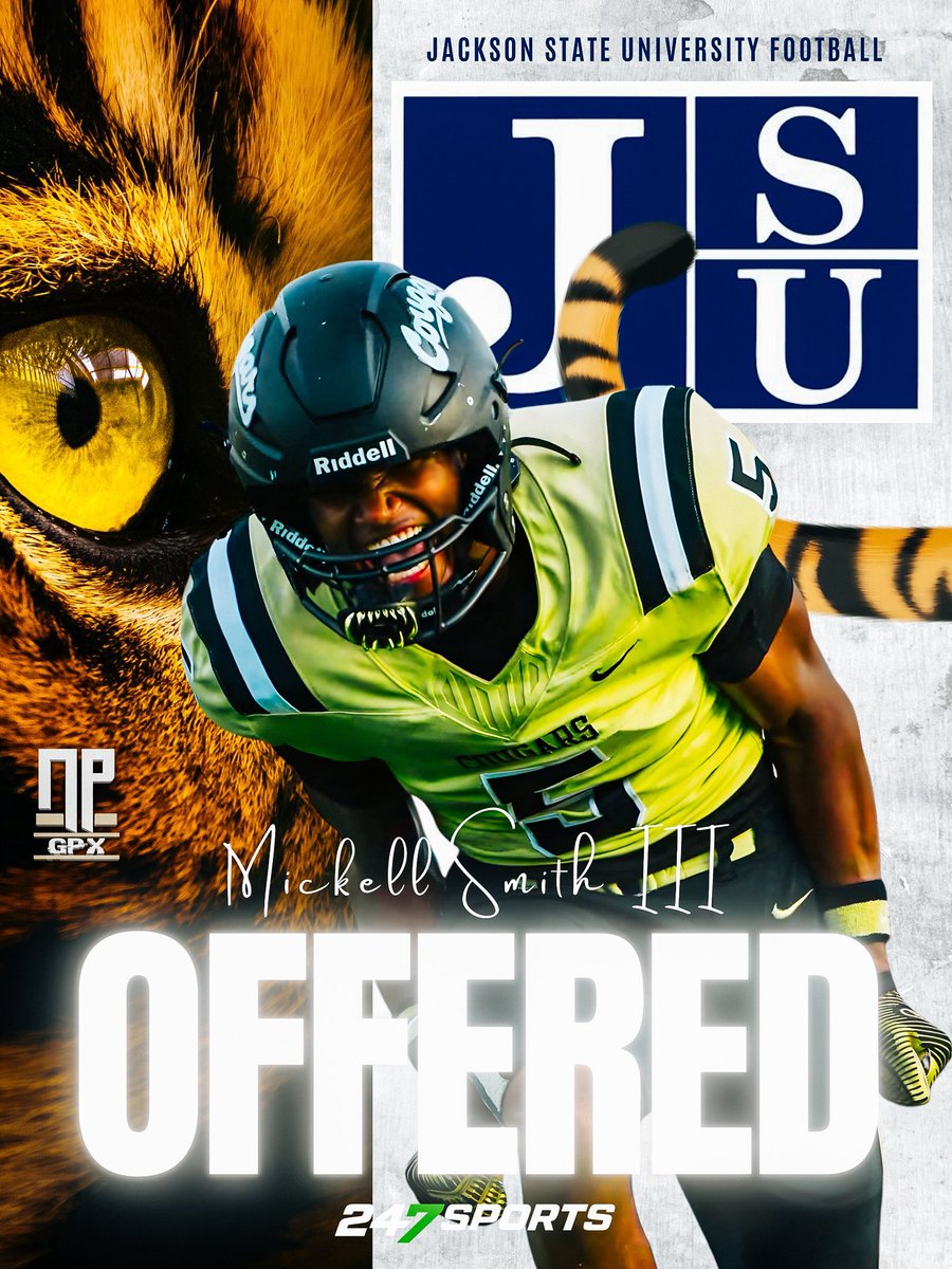 Blessed to receive an offer from Jackson State University 🐯<a href="/EsaiasGuthrie/">Coach E6</a> <a href="/ShedrickMckenz2/">Miss-Lou Recruits</a> <a href="/NathanPurvis/">NPGPX Design</a>
