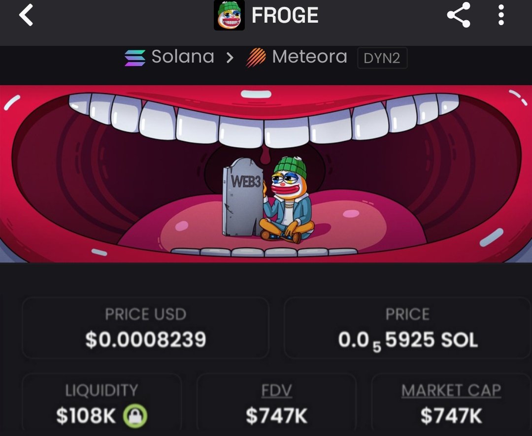 memehunterbull's tweet image. #Froge at $747K → $5.6M MC 📈🔥
Structured calls. Seamless execution.
Tracked live in TG.💯
Alpha’s quiet, results aren’t.
Stay focused  not FOMO-driven.
DM to tap in.⚡️

t.me/Memehunterbull

2bNQko1C2wYfexfe9MBnd7SwwaQC6vyEXdhMkhBWEN4d