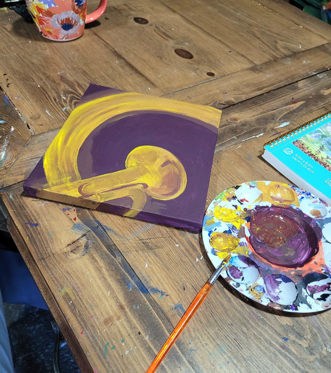 Stopping here today. I made some good progress. 🎨 🖌 #WIP #TrumpetNova