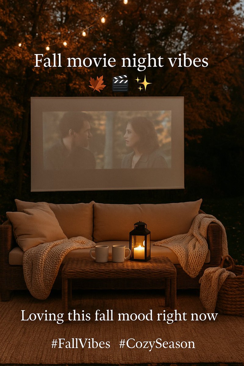 ERossRealtor's tweet image. “Fall movie night vibes hitting just right tonight 🍁🎬✨ Cozy blankets, warm lights and all the autumn feels. Cleveland might be chilly, but this setup is everything 🍂 #FallVibes #CozySeason #OutdoorMovieNight #ClevelandLiving #AutumnEnergy”