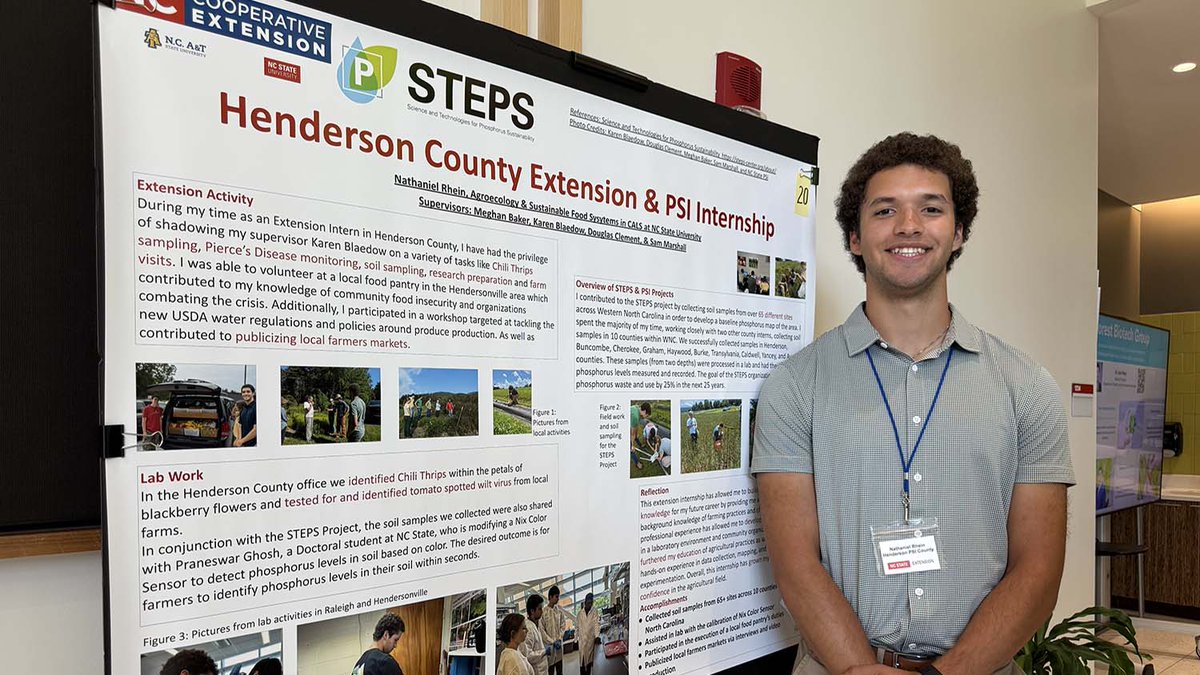 NCExtension's tweet photo. A summer internship program between NC State Extension and @NC_PSI planted new opportunities for @NCStateCALS student Nathaniel Rhein. 🌱

Learn more about his experience: https://t.co/zVC0cLqAJ4 https://t.co/35Y2r6Dgqd