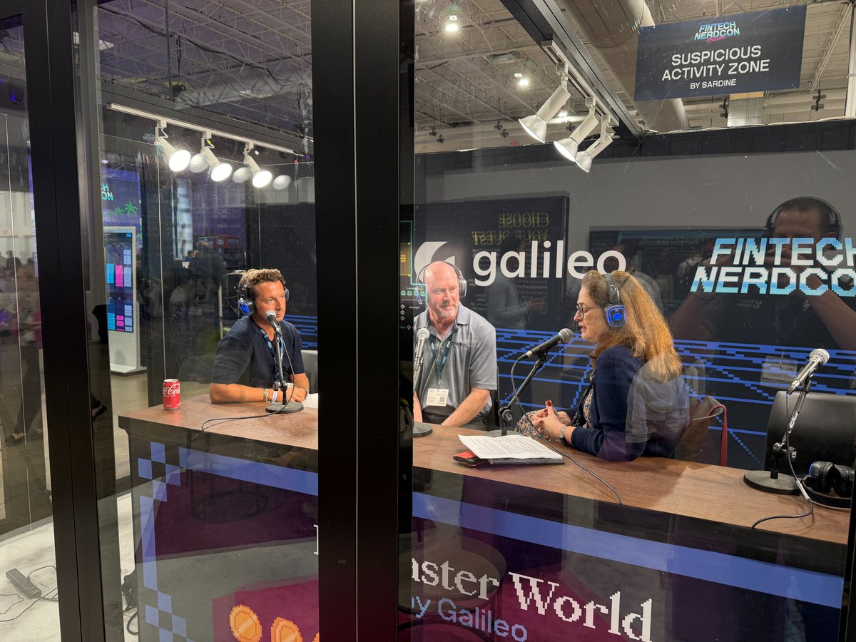 GalileoFintech's tweet image. We kicked off @FintechNerdCon as Founding Sponsor and the host of Podcast World, where Galileo&apos;s Christienne Genaro sat down with FinWise Bank’s Simon Darchis and Nick Chiappetti for a conversation about navigating successful bank-fintech partnerships. 

#FintechNerdCon #Fintech…