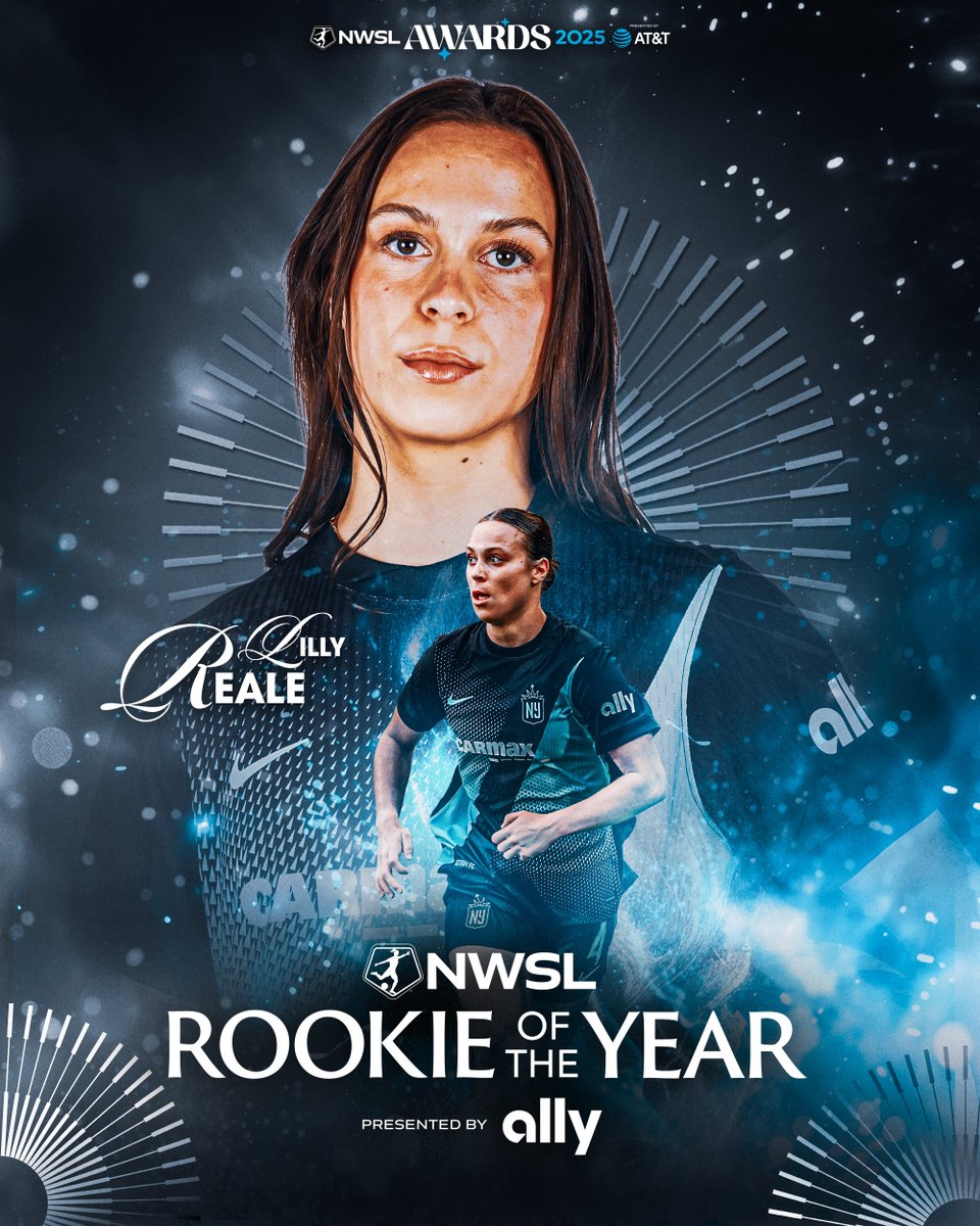 NWSL's tweet photo. She’s the Reale deal.

Introducing your 2025 Rookie of the Year, presented by @Ally, Lilly Reale. https://t.co/B1e2n93CVl