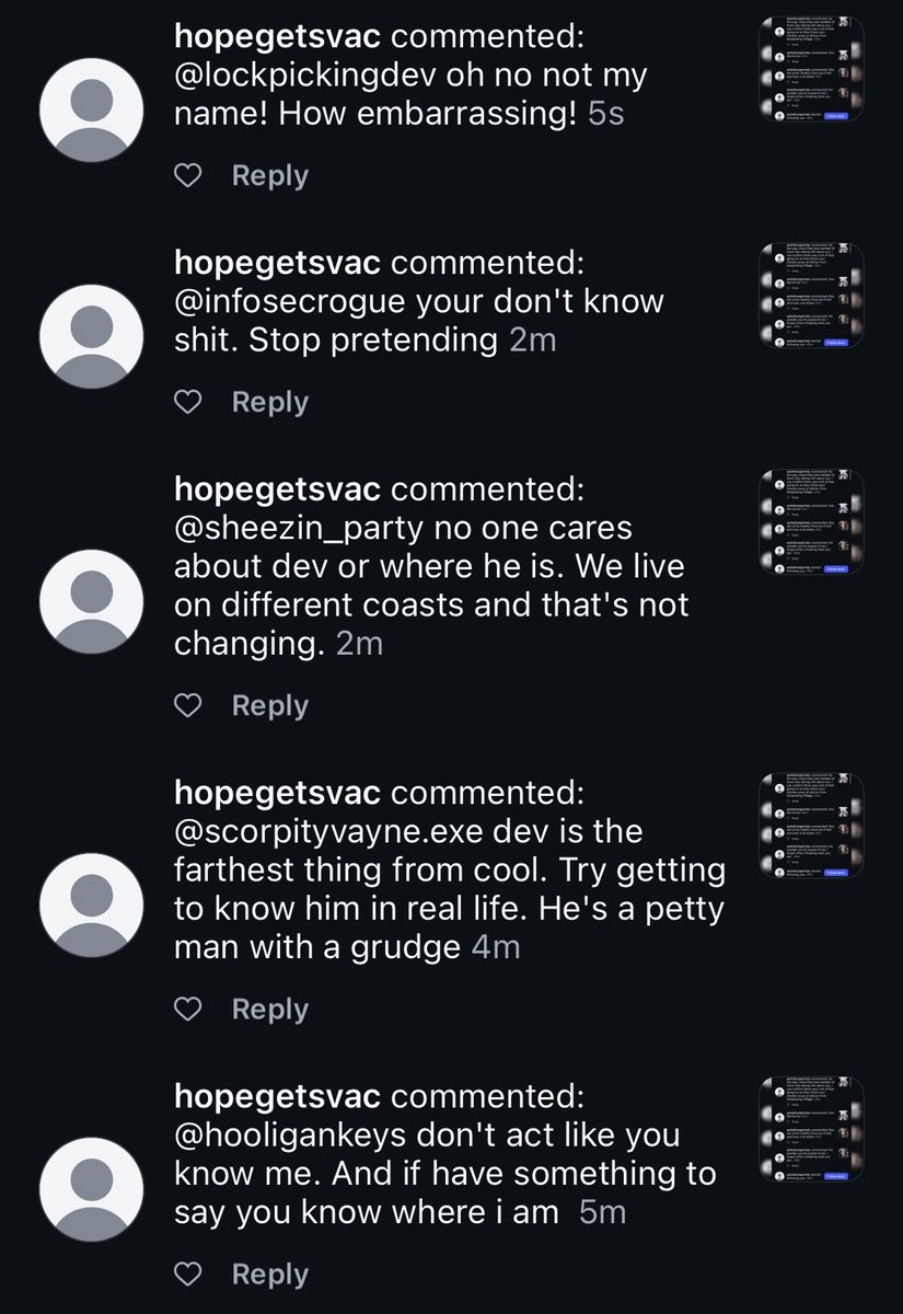 LockpickingDev's tweet image. Stalker from the #TOOOL days is back 🙄