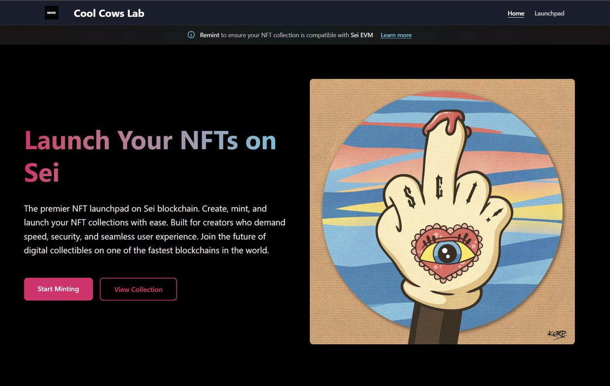 🚀 Big news! 
We're launching Cool Cows Lab Farm on #Sei with powerful Launchpad tools  minting, sales &amp; listing bots, staking, and more! 
Built on our MOOZ experience, get ready for next-level NFT utility. Stay tuned!
