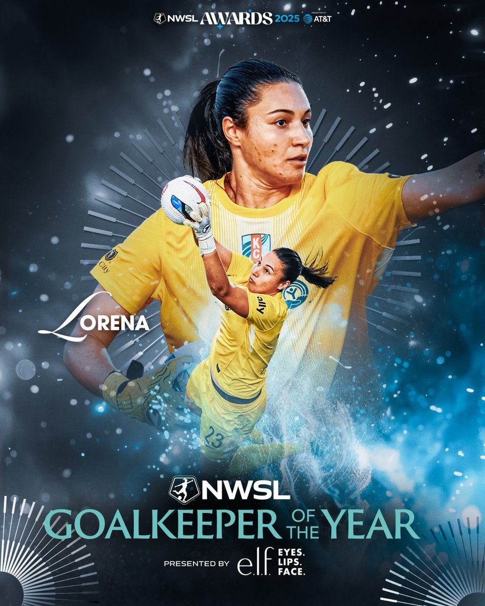 NWSL's tweet image. Save after save after save 🧤✨

Lorena is your 2025 Goalkeeper of the Year, presented by @elfcosmetics.