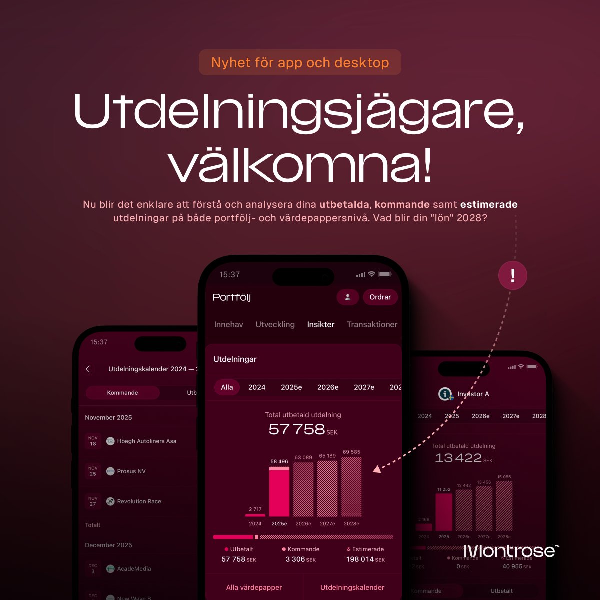 NYHET‼️🔥 Idag är en riktigt bra dag för alla er utdelningsjägare där ute 🤓🙌 Er skärmtid riskerar att öka rejält när vi nu skeppar Sveriges bästa insikter kring era utdelningar i portföljen (?). Självaste John D. Rockefeller hade nog blivit förtjust 💫 Vad blir din portföljs