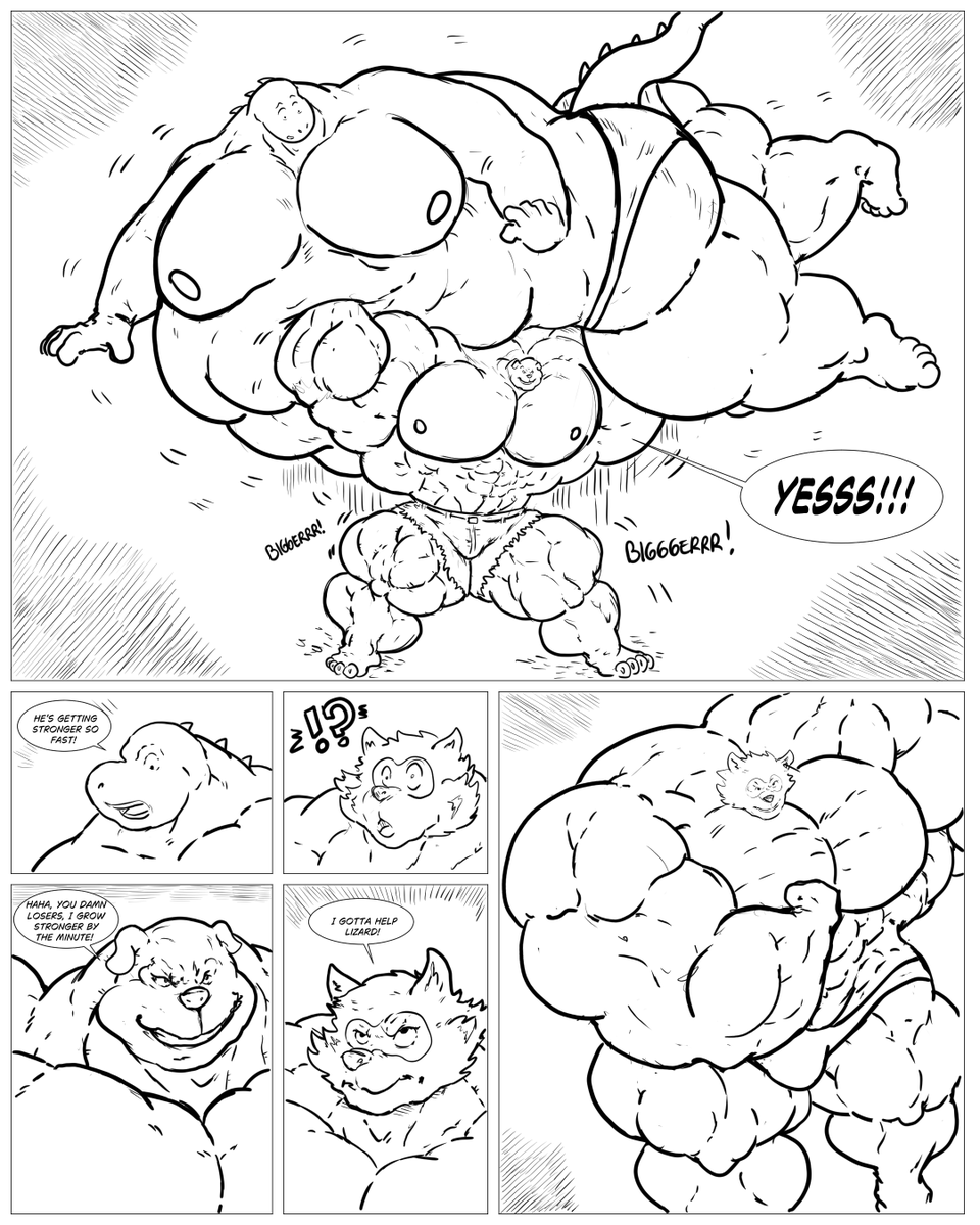 October Candy 21
Surprise! Dog is becoming a huge muscular hunk by the minute!!!

Pages 22, 23, 24 and 25 already out on Ptron, join our gang, tons of furry muscle comics!       
My Socials: setrak.carrd.co
*NEW* Join my Telegram Channel: t.me/+Qd5TUjx5TvVmN…