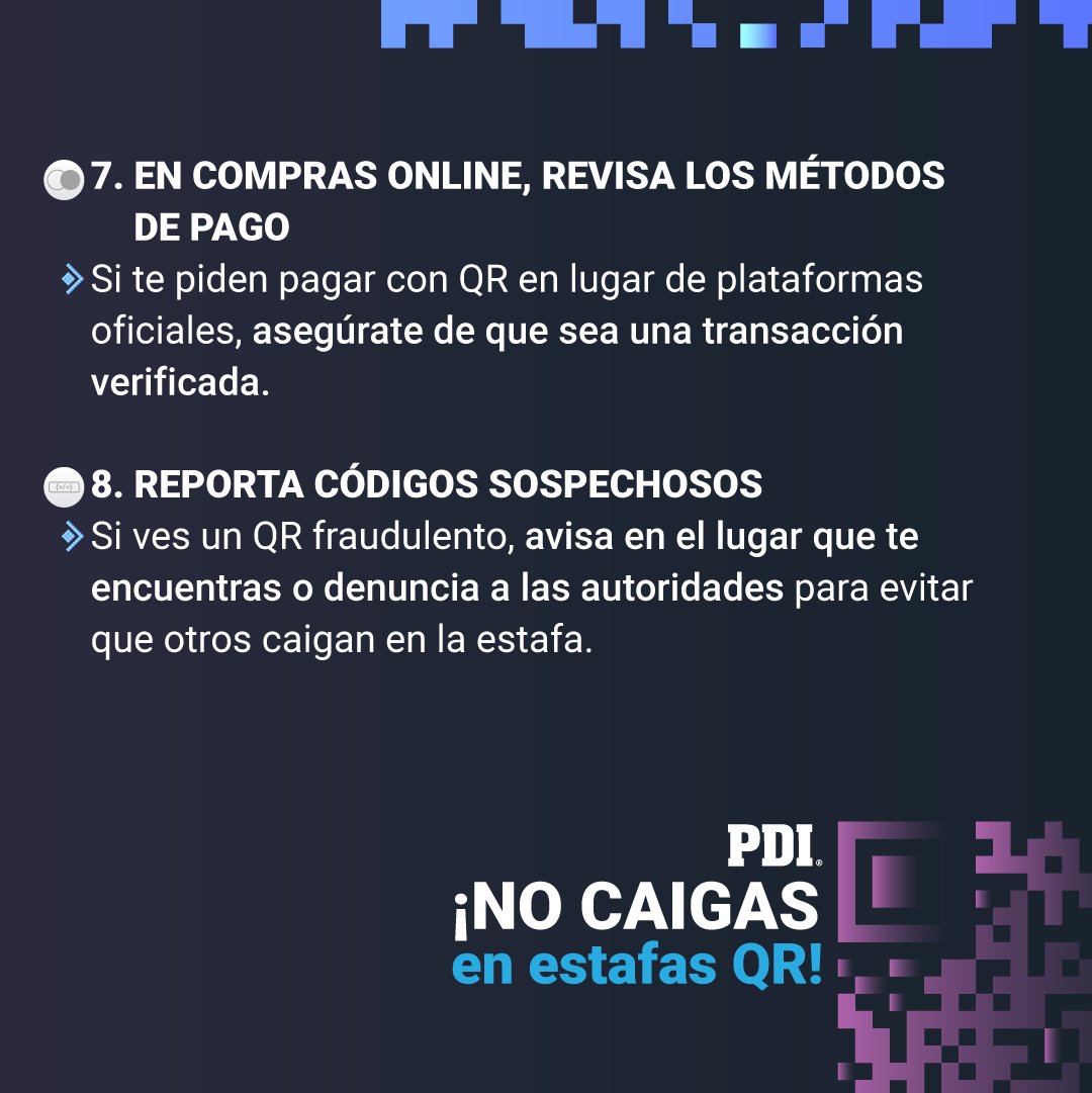 ¡No caigas en Estafas QR! ❌📲

Te entregamos consejos para que protejas tus datos personales 🔐✨