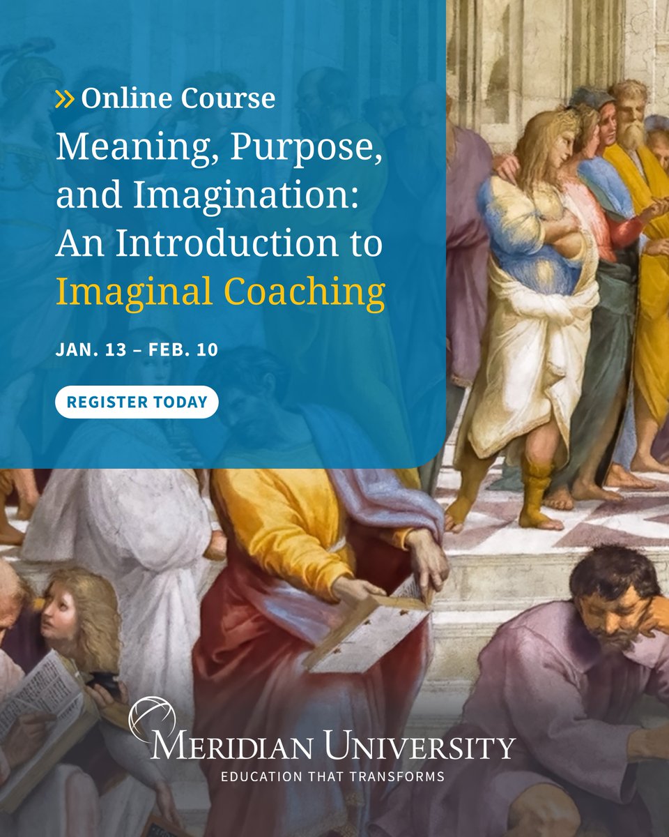 Meridian_U's tweet image. Meaning, Purpose, and Imagination: An Introduction to Imaginal Coaching 
🗓 Online Course Start Date: Jan. 13, 2026

Register here: buff.ly/qoof7eZ

#imaginalcoaching #psychologycourse #transformativelearning