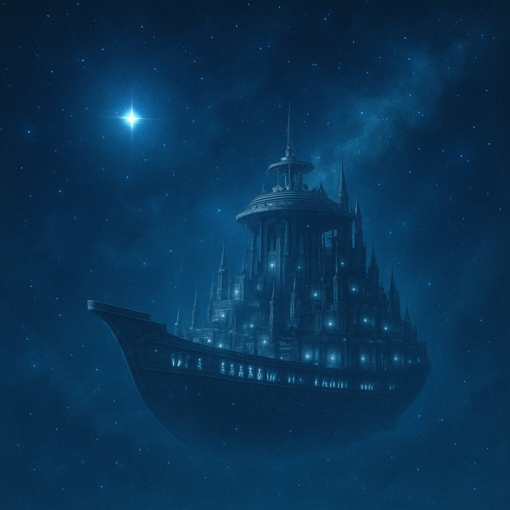 funfungen's tweet image. 🛰白星の方舟都市
星の海を漂う巨大な方舟。
白き光が船殻をなぞり、
誰かの夢を静かに運んでいく。
#幻想風景 #宇宙都市 #方舟