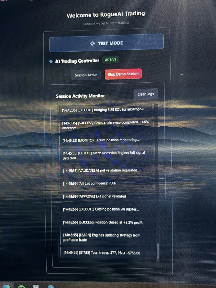 CeeDaFreedom2's tweet image. @RogueAITrading been killing it!!! Been testing the demo for about 15hrs.
Look at the bottom- made $755 not doing anything. Even In these market conditions. 

Settings: Aggressive, use full wallet and roll profits.

Test it out yourself… haters will hate. Idc lol. #Crypto #Sol