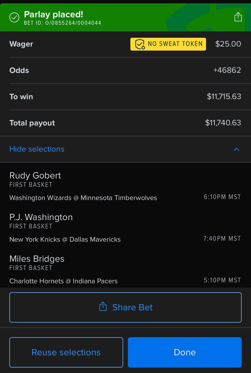 agentcnote's tweet image. Gina swing here for our first basket parlay for tonight. Using the fan duel no sweat to its full limit today! LFG! Rudy, PJ and Miles are our dogs tonight! 💪 #CoryLive