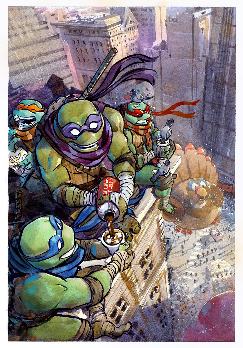 Jared_Cullum's tweet image. 🐢 The last of my 4 TMNT holiday cover series coming out soon! For @IDWPublishing