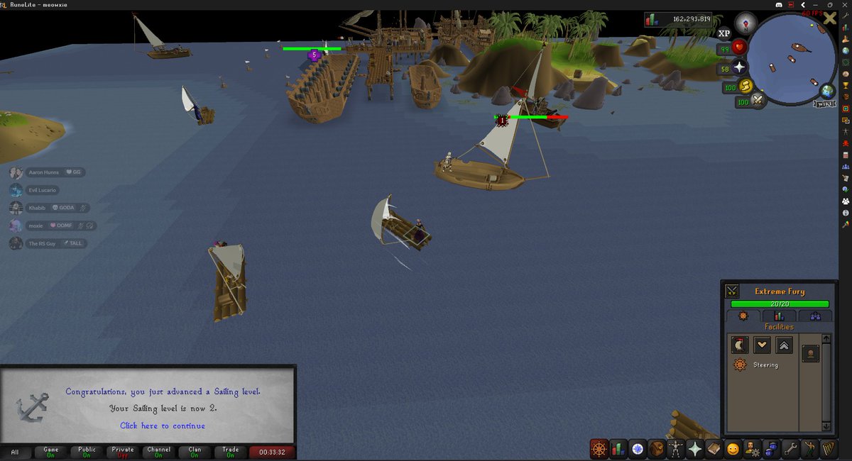 level 2 sailing @ 84 xp on my beautiful main