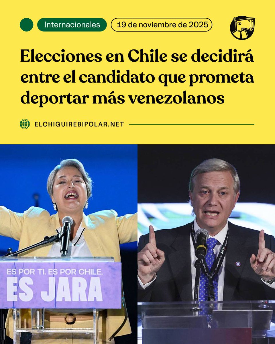 Elecciones en Chile se decidirá entre el candidato que prometa deportar más venezolanos ow.ly/m98c50XunGW