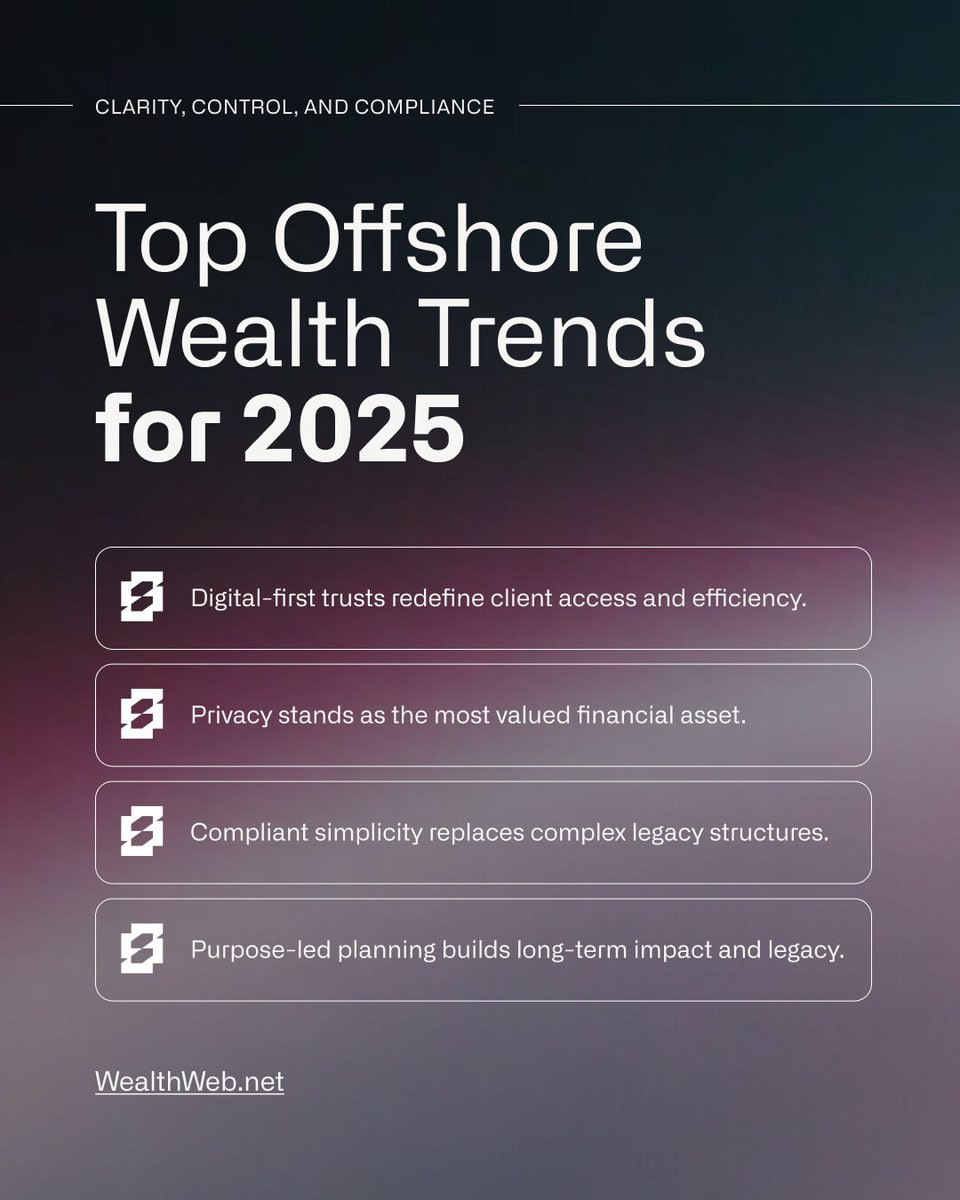 _wealthweb's tweet image. As global wealth evolves, so do the strategies that protect and sustain it.

From digital-first trust setups to simplified, compliant structures, the offshore landscape is shifting toward clarity, transparency, and long-term purpose.

At Wealth Web, we bridge traditional expertis
