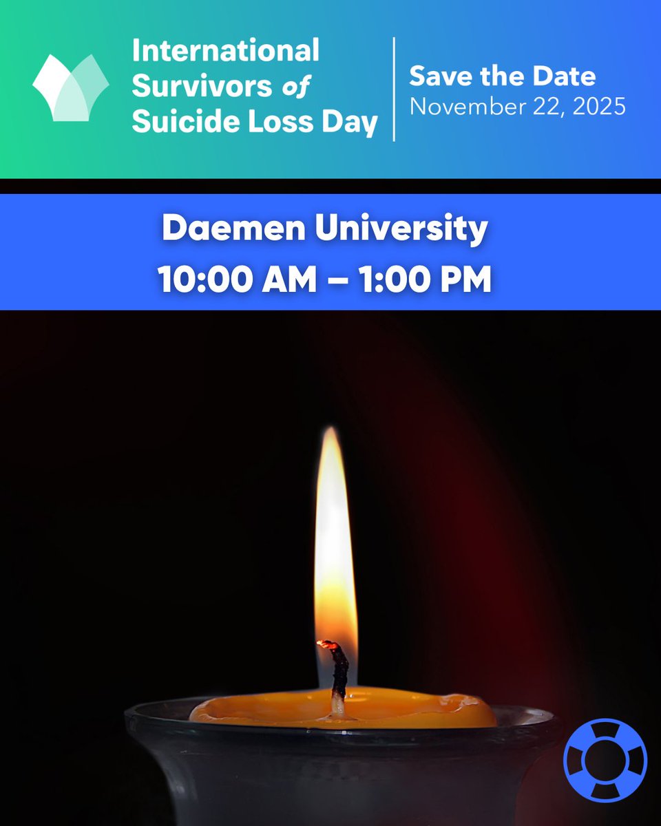 Crisis_Services's tweet image. This Saturday is International Survivors of Suicide Loss Day — a day of connection, healing, and remembrance. Join us at Daemen University for this free event, hosted by our partners at AFSP. Please register: buffalo-new-york.isosld.afsp.org

#AFSP #BuffaloNY