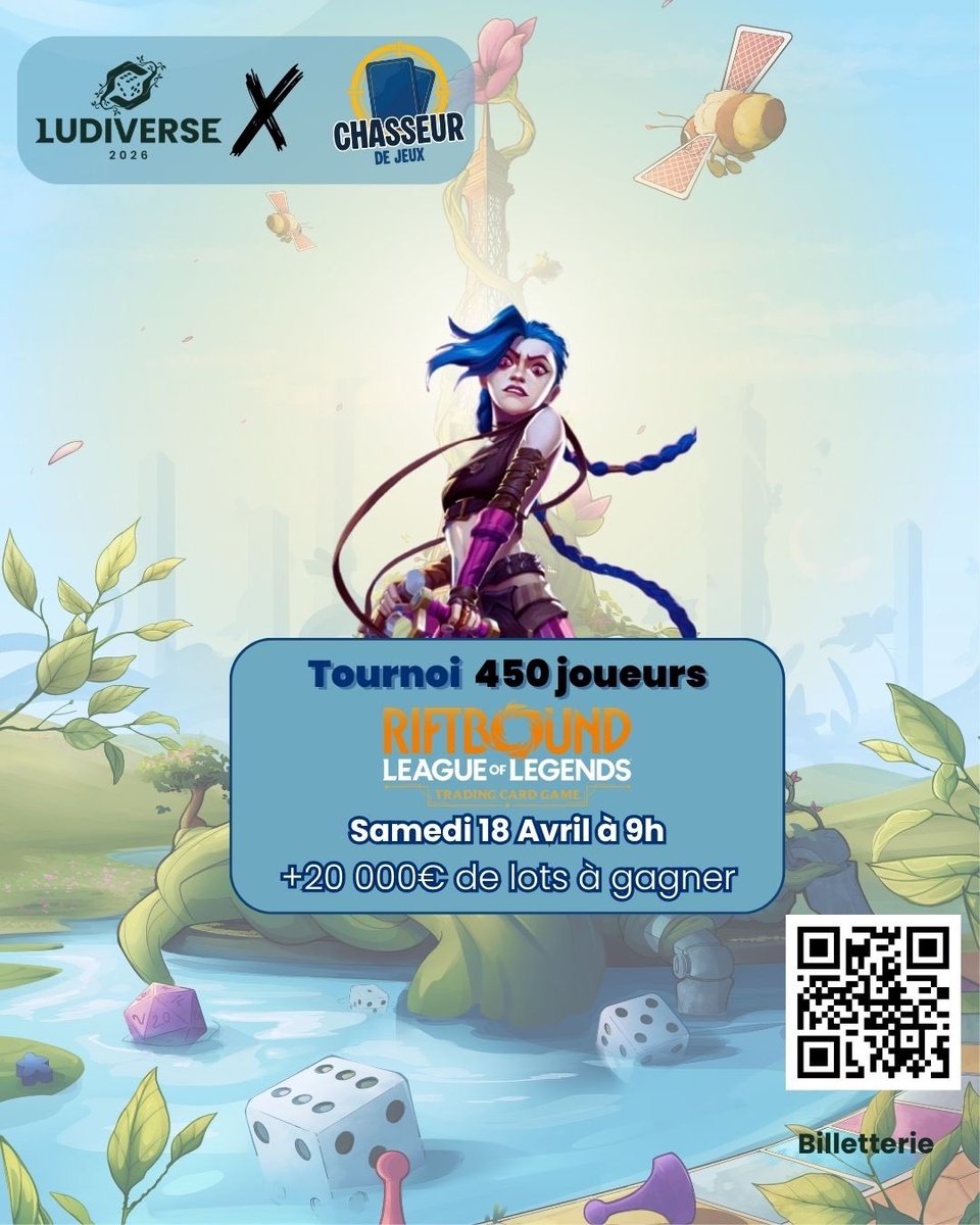 Pour la team Riftbound 🚨

Tournoi sur Paris en avril avec 20K euros de lots annoncés 👀😋

Y’a encore 300 places de disponible, ça va être XXL : billetweb.fr/ludiverse-2026

J’espère croiser du monde la bas (je suis pas payé pour faire la pub promis)