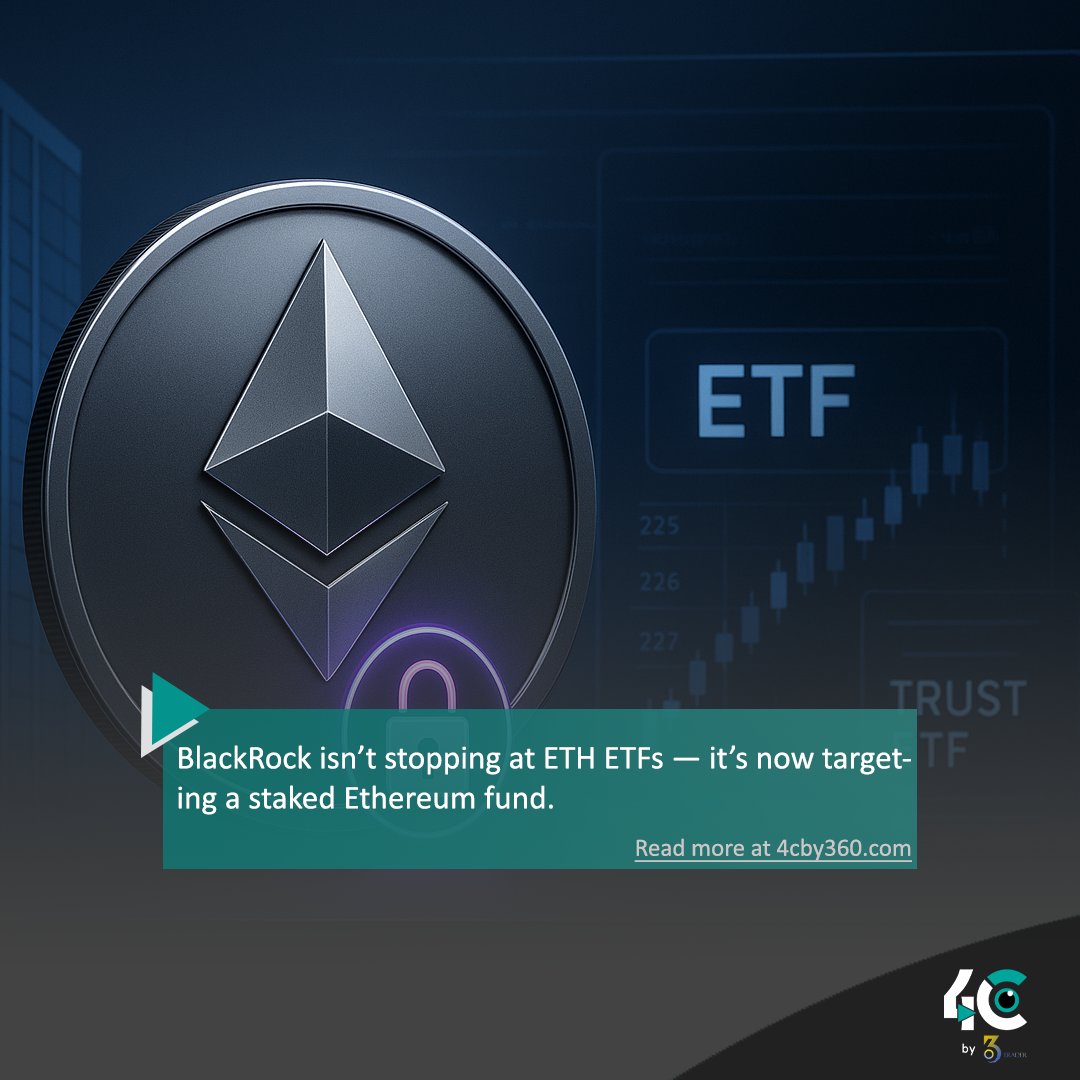 4cby360's tweet image. BlackRock isn’t stopping at ETH ETFs — it’s now targeting a staked Ethereum fund 🔥💼
Institutions are gearing up for yield in Web3.
#EthereumETF #BlackRockCrypto #ETHStaking #InstitutionalAdoption #CryptoETFs #BlockchainInvesting #EthereumNews #CryptoMarkets #Web3Finance