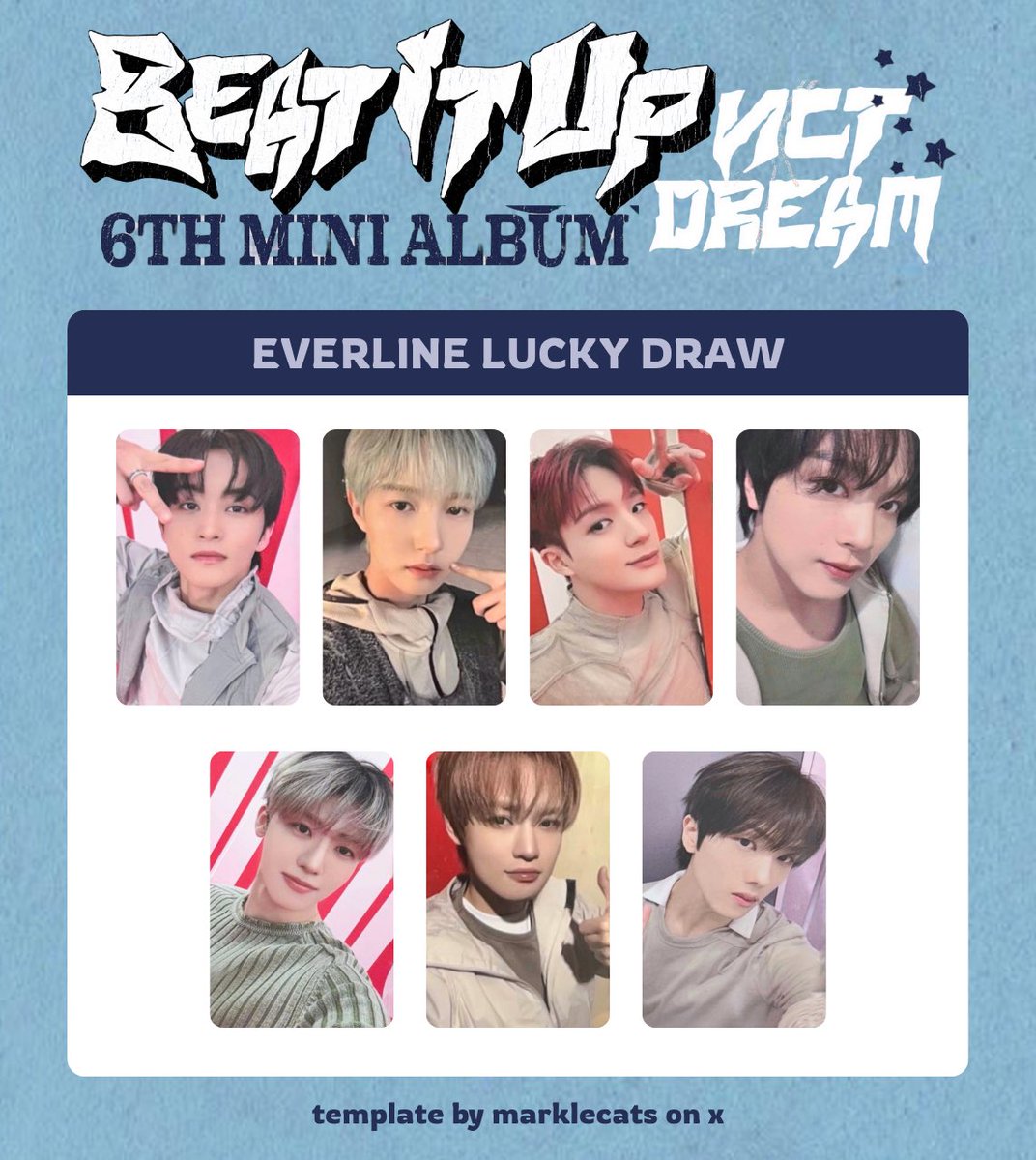 nct dream 6th mini album 'beat it up' photocard template