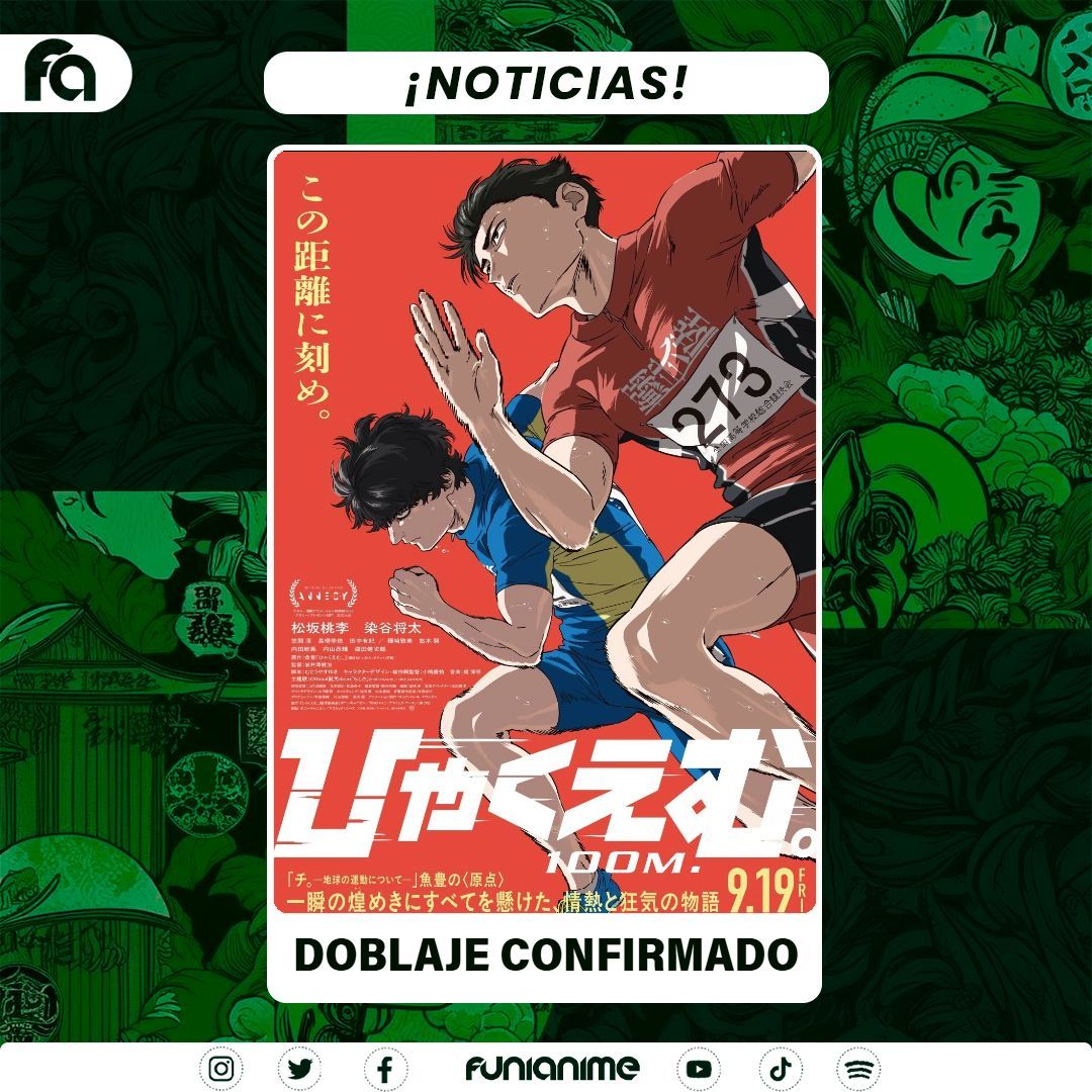 funianime's tweet image. Se confirmó que el doblaje de la película de anime &quot;100 Metros&quot; será realizado en Paraguay.

#Anime #Doblaje