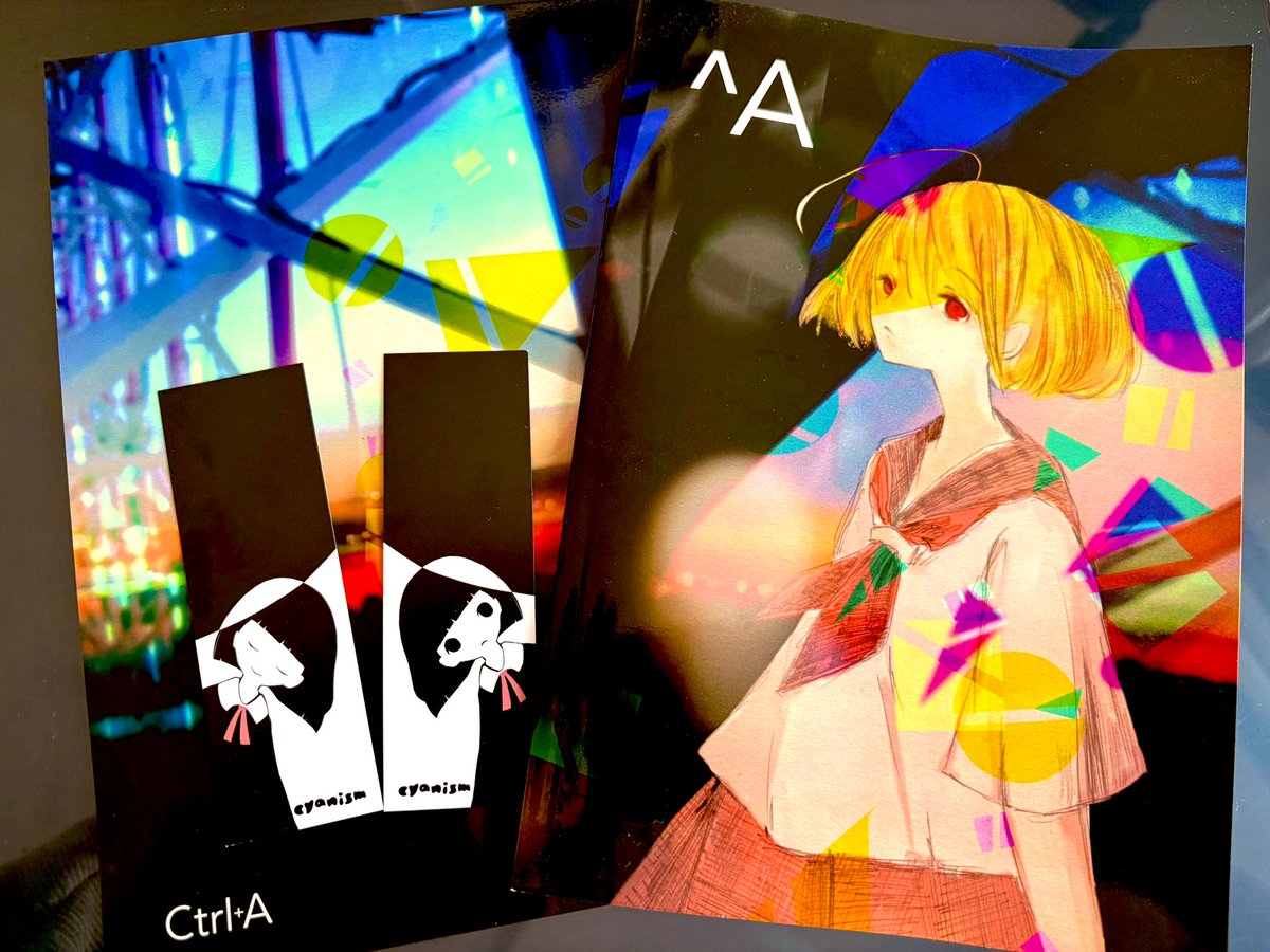 cyanism's tweet image. 文フリ東京/23日（日）で頒布する本が出来ました☺︎！
DJイベントCtrl+Aフライヤー過去10年を詰め込んだイラスト集と、ポストカードを置く予定です〜。
栞は無料配布。よければ寄ってね。

とー7です🤲