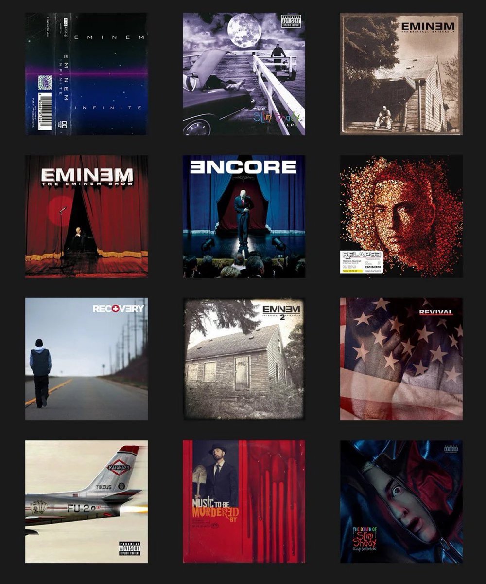 IamTomClass's tweet photo. What’s your favorite @Eminem record? https://t.co/xFn9Tnbgnk
