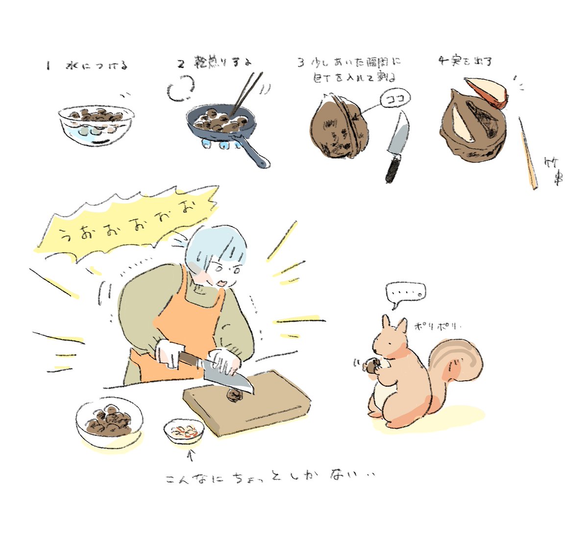 殻ほしさに道の駅で200円で買った和ぐるみを割ったが大変だった…  後半慣れてきて一級くるみ割り師になった気がしたがしばらくはやりたくないかもしれん