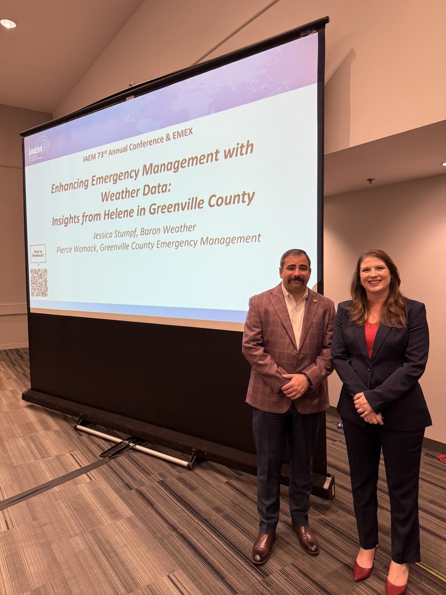 Grateful for the opportunity to showcase the #Helene story in Greenville County, SC at the <a href="/iaem/">IAEM</a> annual conference. Weather events involve a collective effort: from emergency managers beyond government roles, to NWS and private weather agencies, broadcast and digital